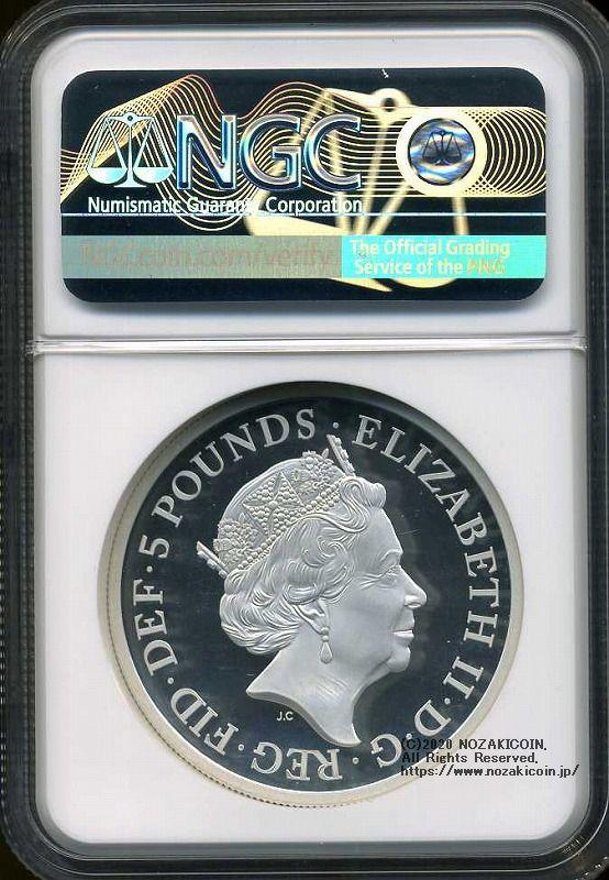 イギリス 5ポンド銀貨 2019年 ウナとライオン NGC PF69 ULTRA CAMEO