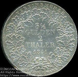 ドイツ 2テーラー銀貨 都市景観 フランクフルト 1841 - 野崎コイン