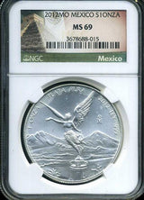 メキシコ　2012年　リベルタード　純銀　NGC MS69 015 - 野崎コイン