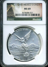 メキシコ　2012年　リベルタード　純銀　NGC MS69 027 - 野崎コイン