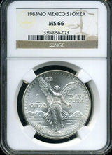 Mexico 1983 Libertard Sterling Silver NGC MS66 023