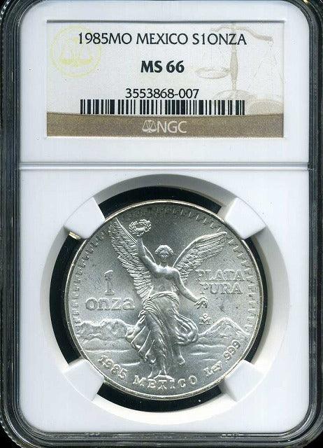 Mexico 1985 Libertard Sterling Silver NGC MS66 007