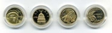 アメリカ　５ドル金貨　４点セット　１９８６年〜１９９１年 - 野崎コイン