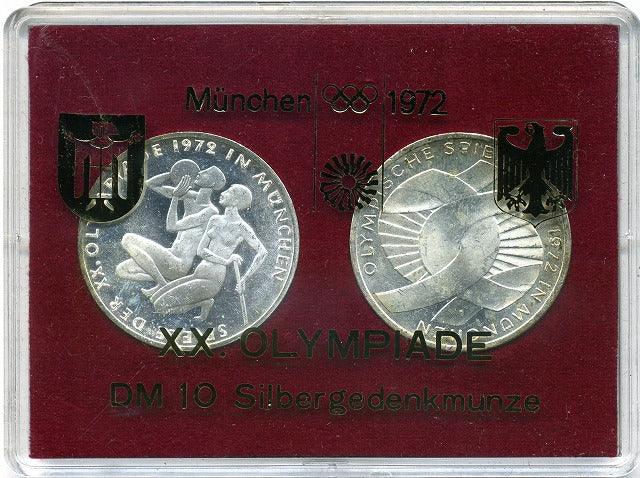 Germany Munich Olympics 10 Marc silver coins 2nd and 3rd