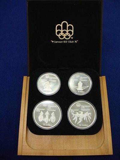 カナダモントリオール五輪1976年銀貨プルーフ4枚セットシリーズⅦ ケース入 カナダ モントリオール五輪 プルーフセット 1976年 – 野崎コイン