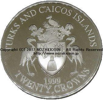 Turks and Caicos 20 Crown Silver Coin Proof Marlin 1999 – 野崎コイン