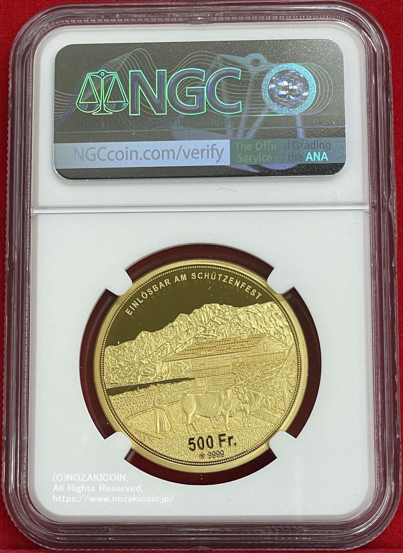 スイス 射撃祭 500フラン金貨 2023 Obwalden NGC PF70 ULTRA CAMEO 080 – 野崎コイン