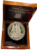 Alderney 100 pound silver coin, 1 kilogram, Three Graces, 2020.