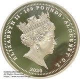 Alderney 100 pound silver coin, 1 kilogram, Three Graces, 2020.