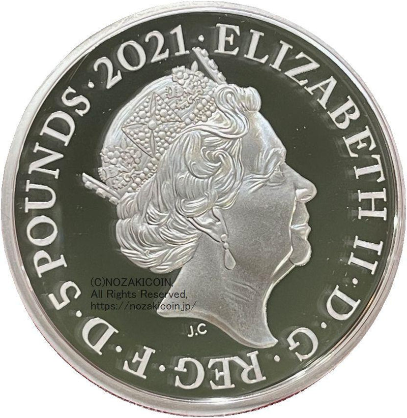 イギリス ゴチッククラウン2オンス銀貨 PORTRAIT/QUARTERED ARMS 2枚セット 2021年　 - 野崎コイン