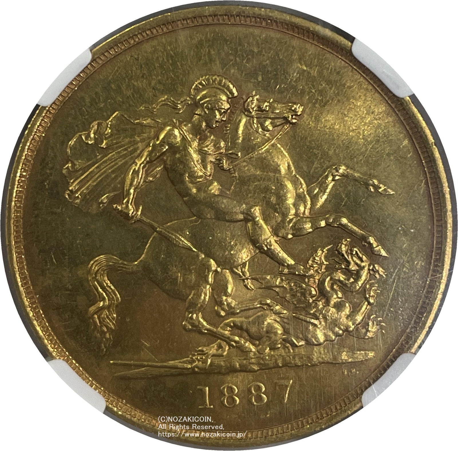 イギリス ヴィクトリア女王 ジュビリー 5ポンド金貨 1887年 NGC UNC – 野崎コイン