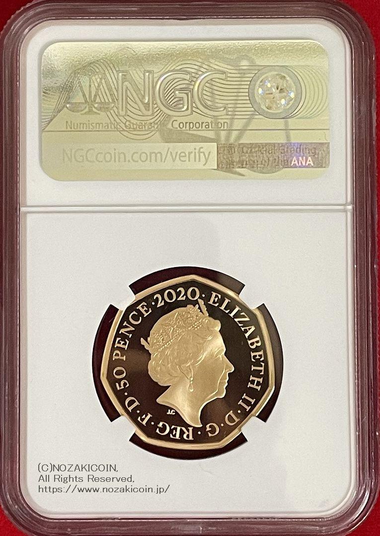 イギリス 恐竜プルーフ金貨 メガロサウルス 2020 50ペンス NGC