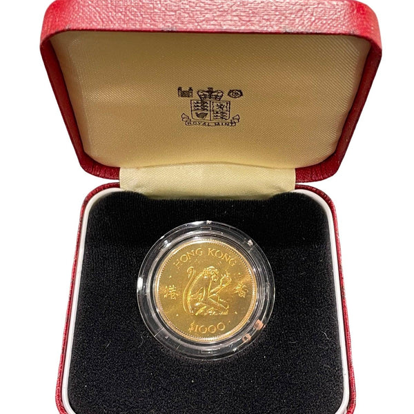 超歓迎された 香港 1000ドル金貨 野崎コイン – 1980年 猿年 コレクション