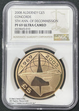 Alderney 5lb Gold Proof Concorde Retirement 5th Anniversary 2008 NGC PF69 DCAM ULTRA CAMEO