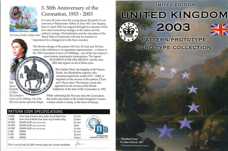 イギリス　ユーロコイン　（見本コイン）　２００３年 - 野崎コイン