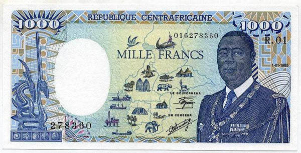 中央アフリカ共和国　１０００フラン - 野崎コイン