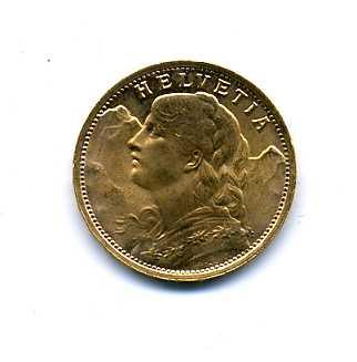 スイス　２０フラン金貨　アルプスと少女　１９４７年 - 野崎コイン