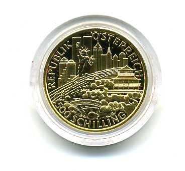 オーストリア　５００シリング金貨　１９９８年