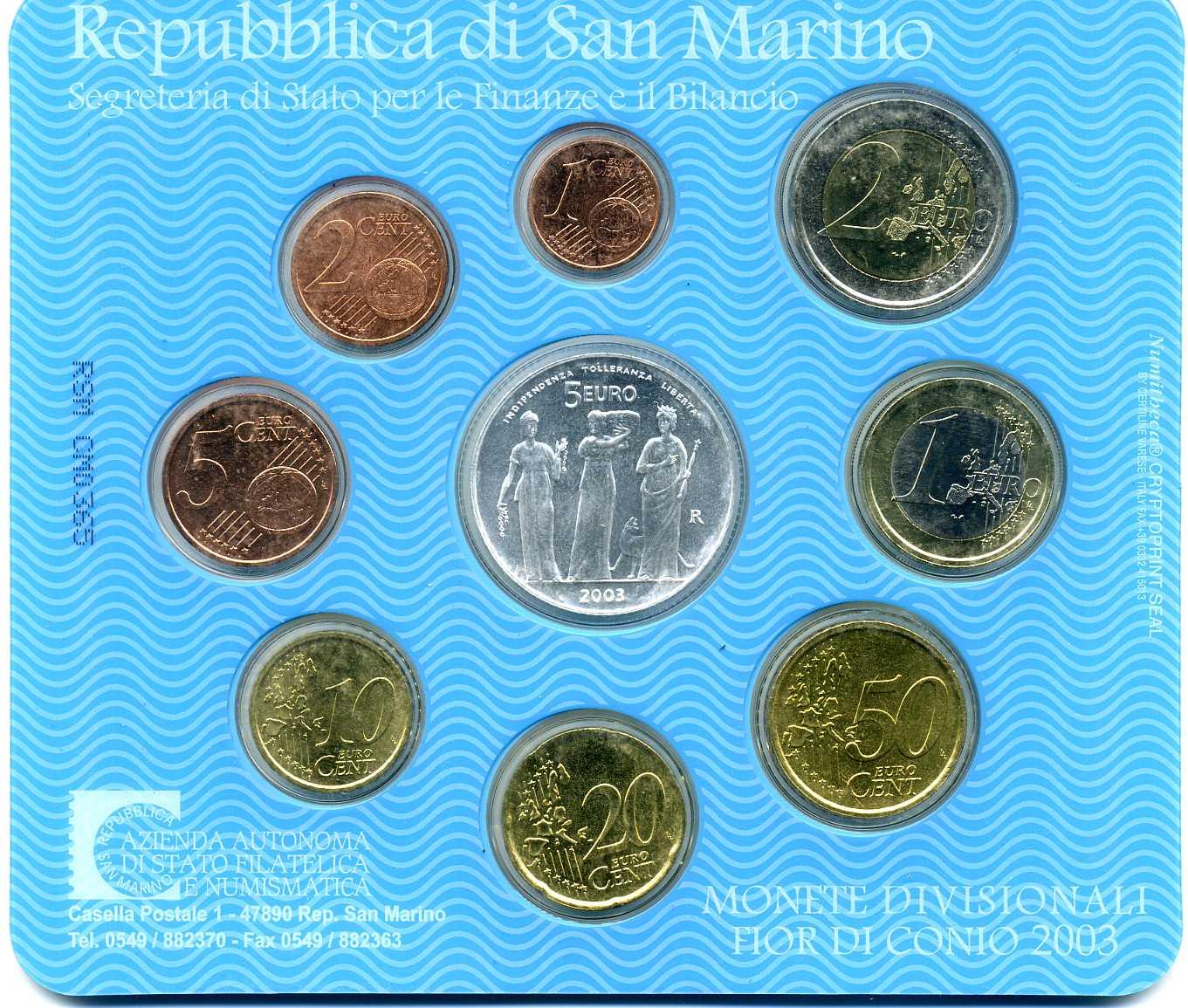 サンマリノ ユーロコイン ２００３年 – 野崎コイン