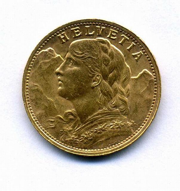 スイス　２０フラン金貨　アルプスと少女　１９３５年 - 野崎コイン