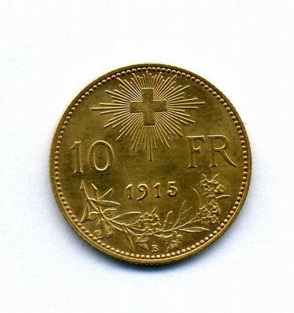 スイス　１０フラン金貨　アルプスと少女　１９１５年 - 野崎コイン