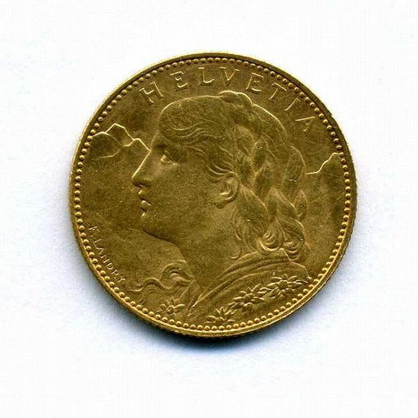 1922年 スイス ブレネリ アルプスの少女 10フラン 金貨 NGC MS65 JCC | ジャパンコインキャビネット / スイス 1922年 10フラン