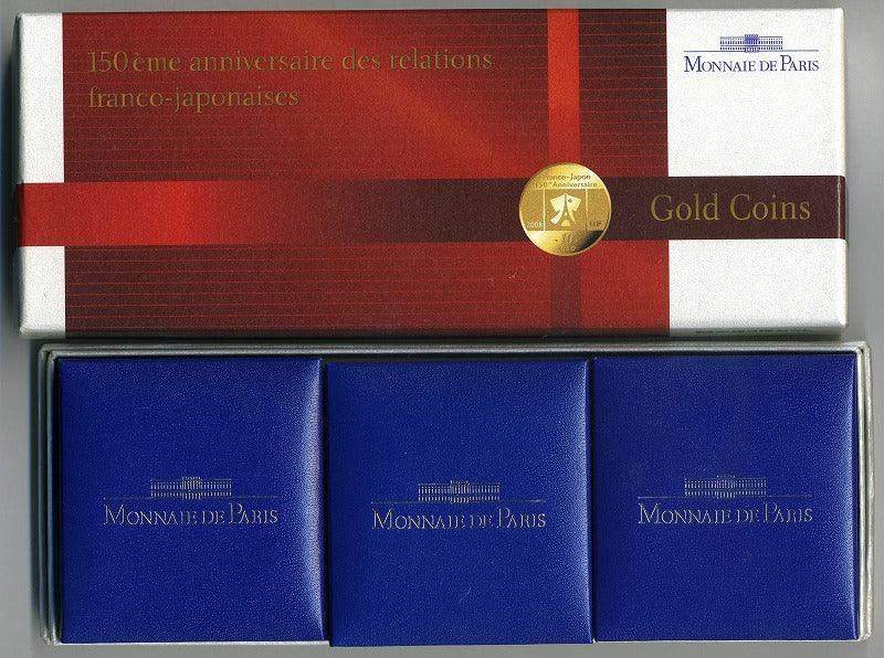 フランス-日本 150周年記念銀貨 3枚セット フランス-France. 日仏交流150周年記念 1.5ユーロ銀貨3種揃
