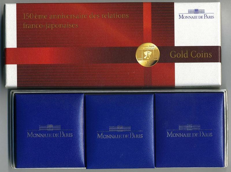 フランス　日仏交流150年記念　10ユーロ金貨3枚セット 2008年 - 野崎コイン