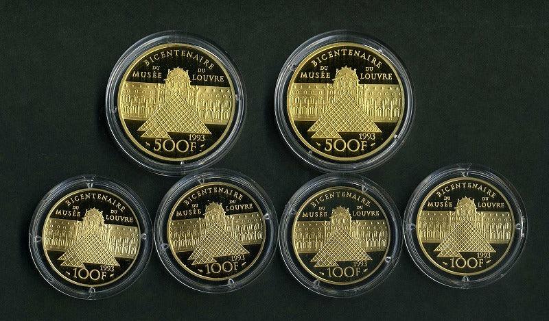 フランス 1993年ルーヴル美術館200周年記念金貨6種揃セット – 野崎コイン