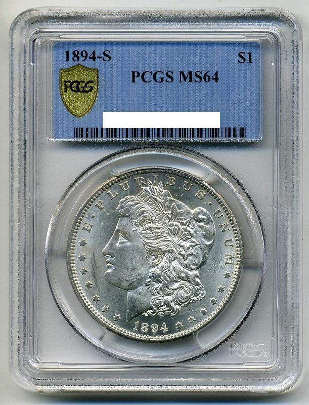 US Dollar Silver Coin Morgan 1894-S PCGS MS64