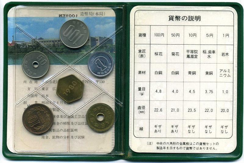 1980 (Showa 55) Mint set – 野崎コイン