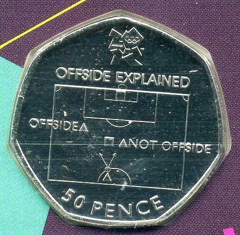 United Kingdom London Olympics Memorial 50p Pence Soccer