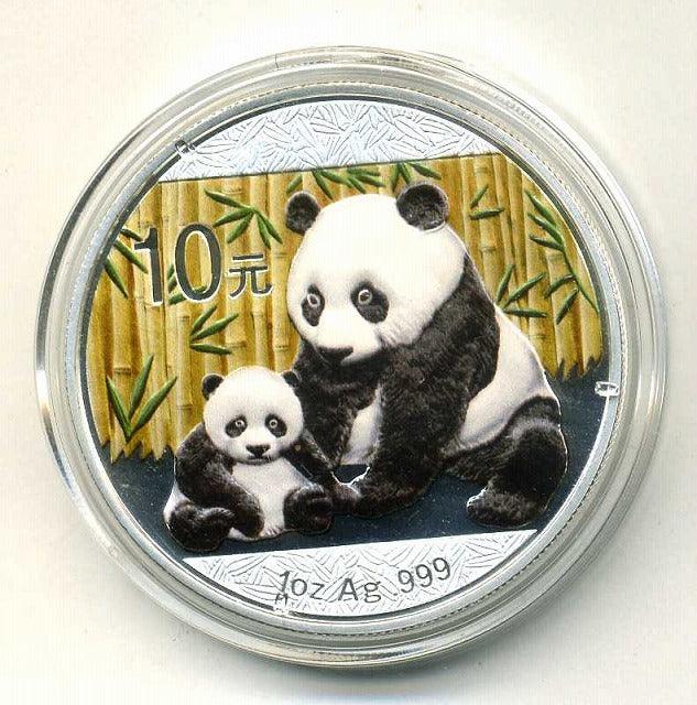 中国　パンダ銀貨　10元　カラ―付　2012年 - 野崎コイン