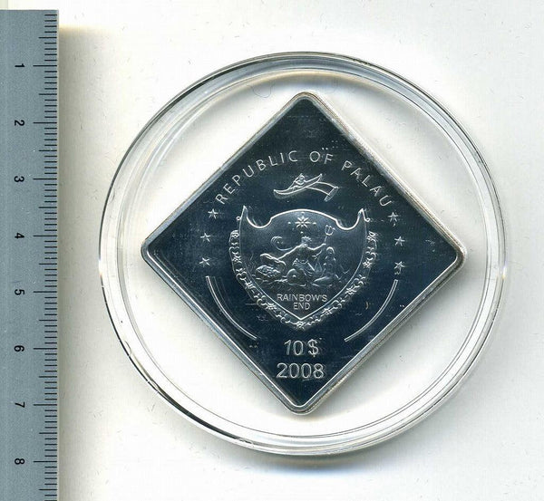 パラオ　戦艦ミズーリ　10ドル銀貨　2008年 - 野崎コイン