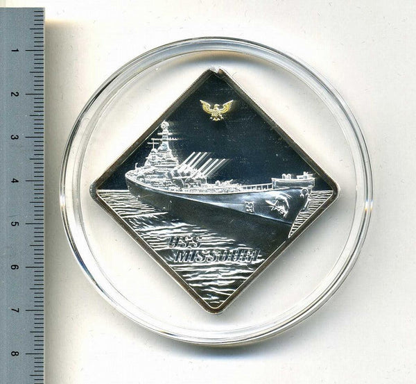 パラオ　戦艦ミズーリ　10ドル銀貨　2008年 - 野崎コイン