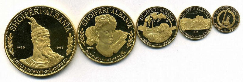 アルバニア　1968年　金貨・銀貨8枚セット - 野崎コイン