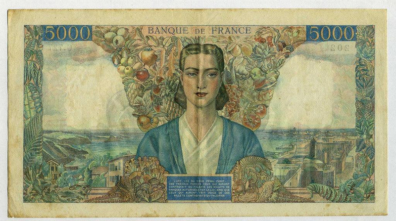 フランス　5000フラン　1945年　極美 - 野崎コイン