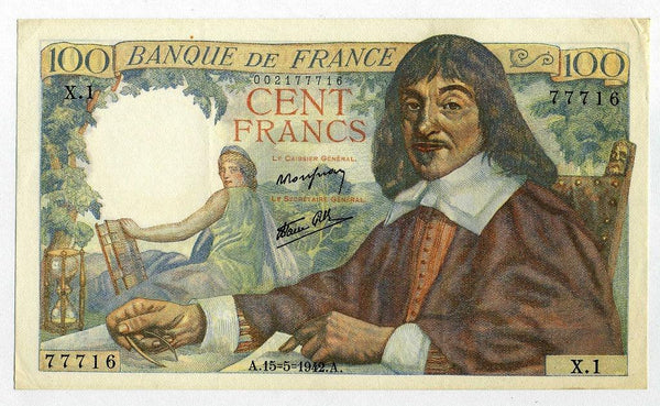 フランス　100フラン　1942年　極美 - 野崎コイン