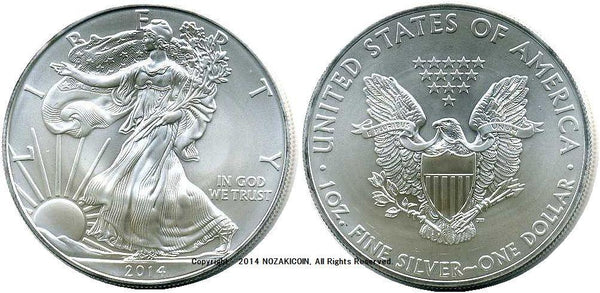 アメリカ　1ドル銀貨　イーグル　2014 - 野崎コイン
