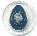 Cook Islands Egg-shaped $ 5 Silver Coin 2013
