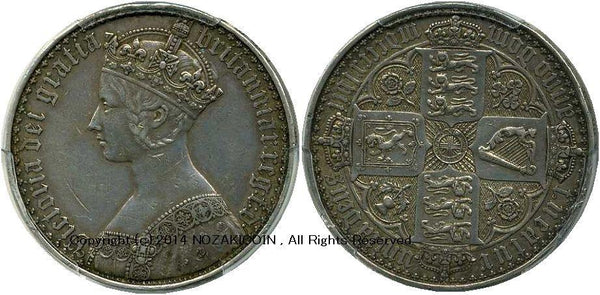 イギリス　ゴチッククラウン銀貨　1847年 UNDECIMO PCGS PR45 - 野崎コイン