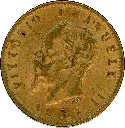 イタリア　20リレ金貨　1873年 - 野崎コイン