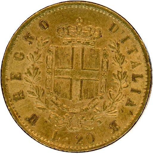 イタリア　20リレ金貨　1873年 - 野崎コイン
