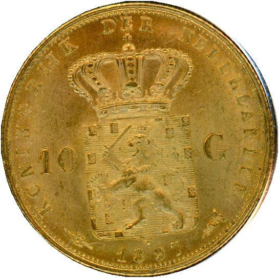 オランダ　10グルデン金貨　1897年　ヴィルヘルミナ - 野崎コイン