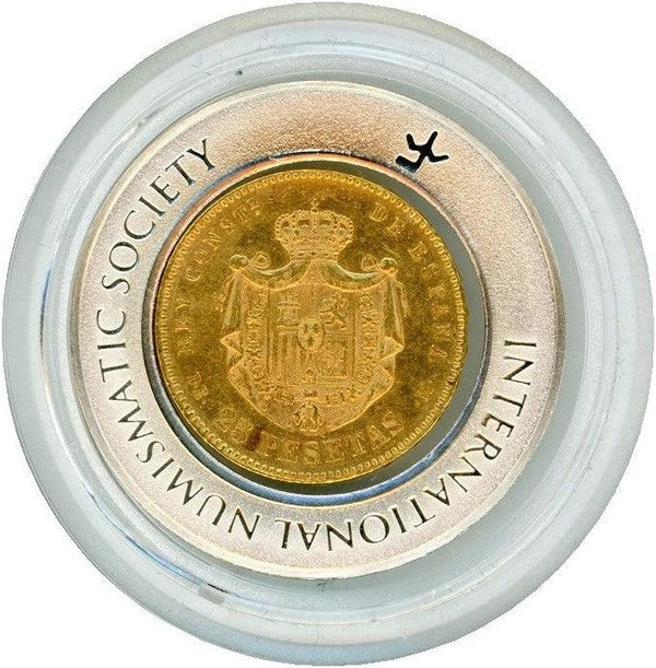 Spain 25 peseta gold coin 1878 Alfonso XII