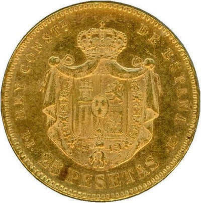 スペイン 25ペセタ金貨 1878年 アルフォンソ12世 – 野崎コイン