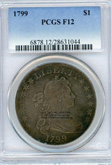 アメリカ　1ドル銀貨　1799年　PCGS F12 - 野崎コイン