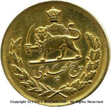 イラン　パーレビ国王　5パーレビ金貨　1960年 - 野崎コイン