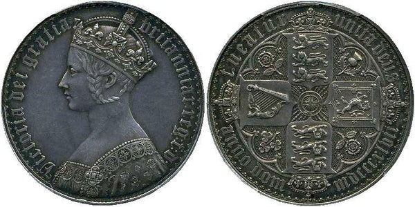イギリス　ゴチッククラウン銀貨　1847年 Plain Edge PCGS PR55 - 野崎コイン