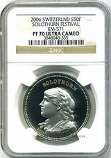スイス 射撃祭 50フラン銀貨 2006 Solothurn NGC PF70 ULTRA CAMEO - 野崎コイン